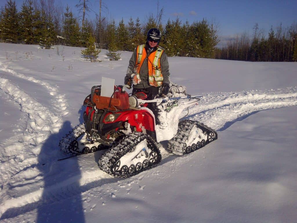 quad in the snow