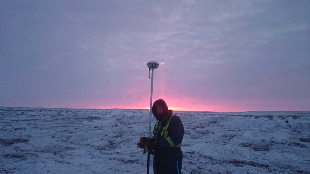 sunrise on the inuvik tuktoyaktuk highway