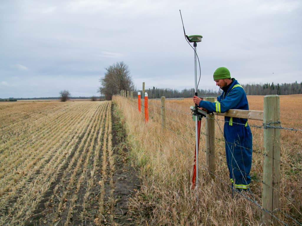 GPS GNSS receiver in a field