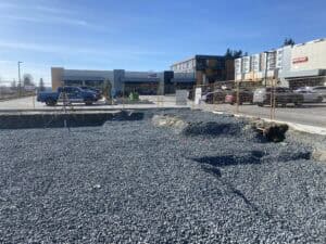 residential and commercial building, condo development, Groundbreaking, Mission British Columbia, Challenger Geomatics project, Langley British Columbia surveyors, residential commercial early stages, BC Land Surveyors, Commercial land surveying